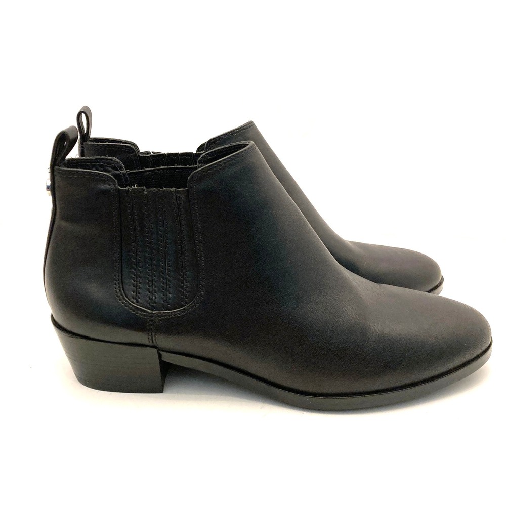 Michael Kors Shaw Bootie Black Leather Womens 5.5‎ Ankle Gusset Stretch